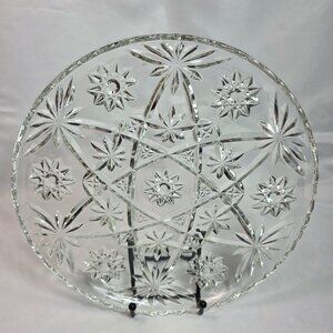 Vintage Anchor Hocking EAPC Star of David Platter Clear Glass 11 Inch